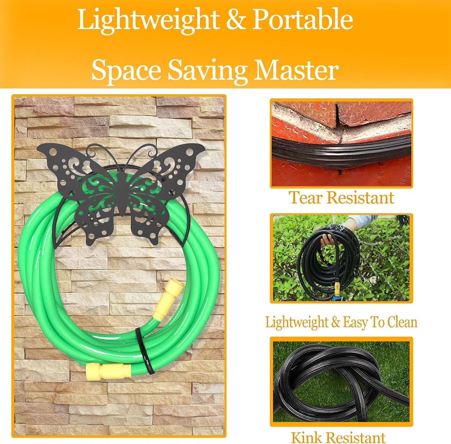 Cow Hose Hanger Metal Wall Mount Heavy Duty 125'5/8" Garden Hose Holder