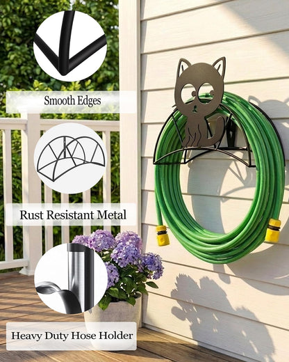 Cow Hose Hanger Metal Wall Mount Heavy Duty 125'5/8" Garden Hose Holder