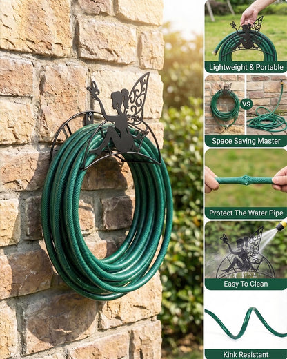 Cow Hose Hanger Metal Wall Mount Heavy Duty 125'5/8" Garden Hose Holder