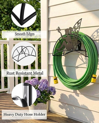Cow Hose Hanger Metal Wall Mount Heavy Duty 125'5/8" Garden Hose Holder