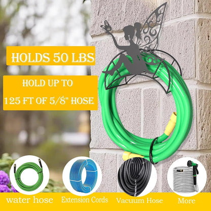 Cow Hose Hanger Metal Wall Mount Heavy Duty 125'5/8" Garden Hose Holder