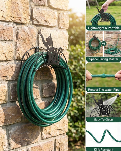 Cow Hose Hanger Metal Wall Mount Heavy Duty 125'5/8" Garden Hose Holder