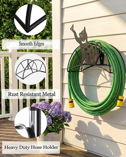 Cow Hose Hanger Metal Wall Mount Heavy Duty 125'5/8" Garden Hose Holder