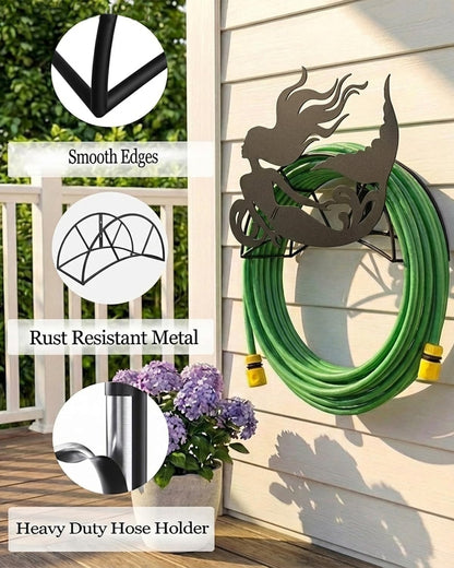 Cow Hose Hanger Metal Wall Mount Heavy Duty 125'5/8" Garden Hose Holder
