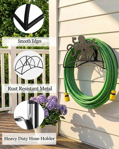Cow Hose Hanger Metal Wall Mount Heavy Duty 125'5/8" Garden Hose Holder