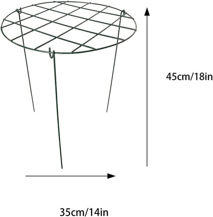 2 Pcs Flower Support Rings, Peony cage Plant Support Stake,Grow Through Grid Plant Brace, Hoops with 3 Pcs Legs for Heavy Blossoms (2 pcs 18'')