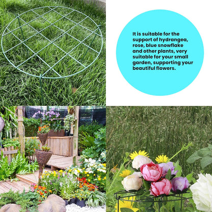 2 Pcs Flower Support Rings, Peony cage Plant Support Stake,Grow Through Grid Plant Brace, Hoops with 3 Pcs Legs for Heavy Blossoms (2 pcs 18'')