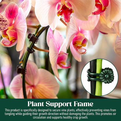 50 Pcs Plant Clips for Climbing Plants Orchid Clips for Plants Support Garden Flower Stem Vine Clip, Dark Green