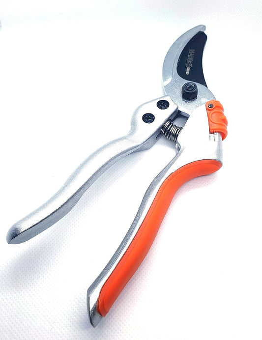 Pruning Shears For Gardening 8 Inch Bypass Pruners. SK5 Steel Non Stick Blade Garden Pruners With Carbon Steel Lower Blade And Ergonomic Non Slip Grip For Tree Trimming And Plant Cutting