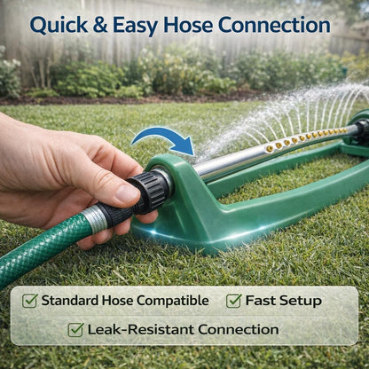 Oscillating Lawn Sprinkler for Yard up to 3000 Sq Ft, Adjustable Water Spray with 16 Precision Nozzles, Stable Base Garden Sprinkler for Grass, Lawn & Backyard Irrigation