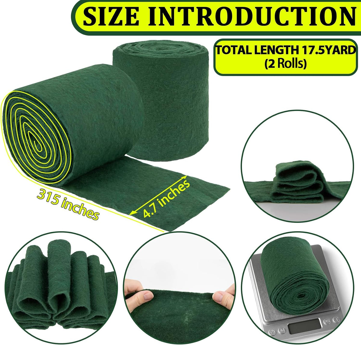 MAQIHAN Plant Covers Freeze Protection, 52.5 FT Breathable Tree Wrap