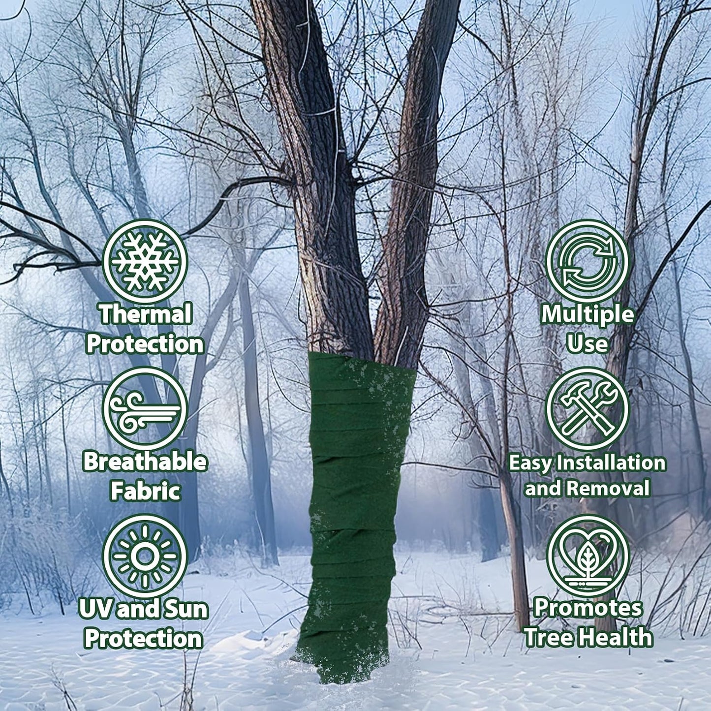 MAQIHAN Plant Covers Freeze Protection, 52.5 FT Breathable Tree Wrap