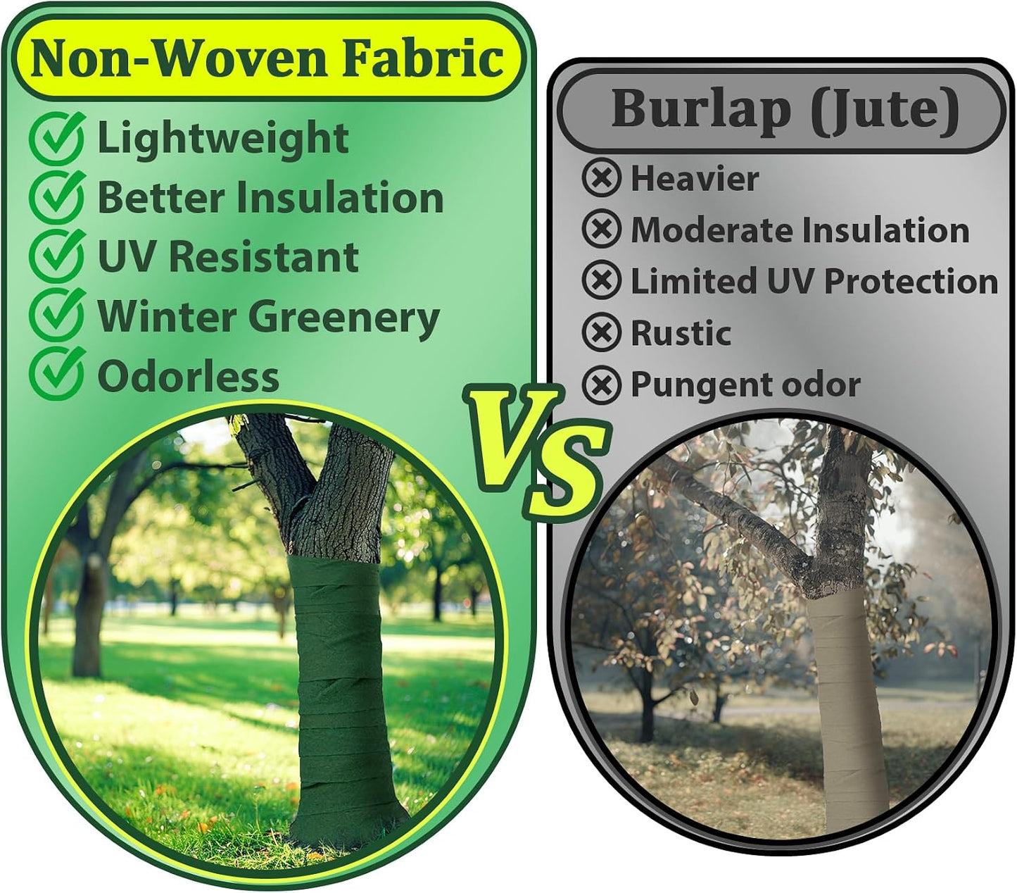 MAQIHAN Plant Covers Freeze Protection, 52.5 FT Breathable Tree Wrap