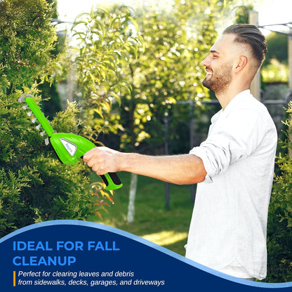 Cordless Handheld Grass Cutter Shears, Portable Lightweight Electric Hedge Trimmer, Hand Held Garden Clippers Powered with Rechargeable 3.6V Battery, Changeable Blade Trimmers Light Green