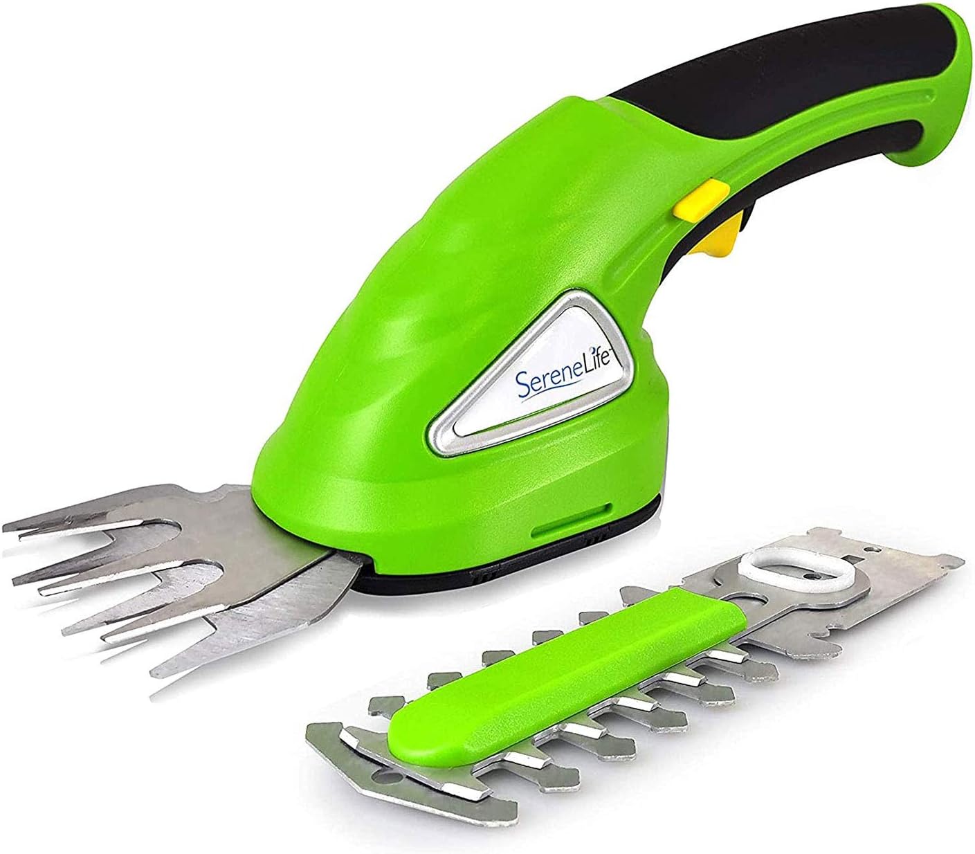 Cordless Handheld Grass Cutter Shears, Portable Lightweight Electric Hedge Trimmer, Hand Held Garden Clippers Powered with Rechargeable 3.6V Battery, Changeable Blade Trimmers Light Green