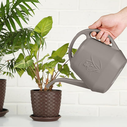 Plant Watering Can - for Indoor and Outdoor Home Garden Plants - with Long Spout - Coffee Color - 1/2 Gallon