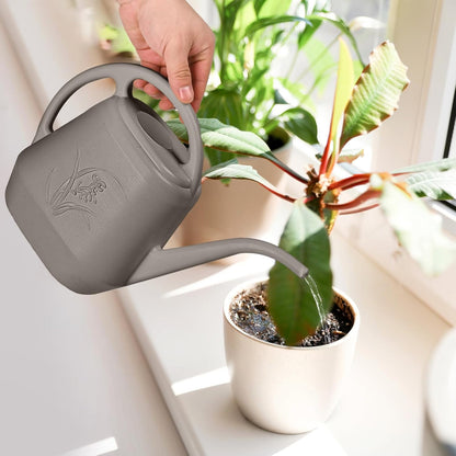 Plant Watering Can - for Indoor and Outdoor Home Garden Plants - with Long Spout - Coffee Color - 1/2 Gallon