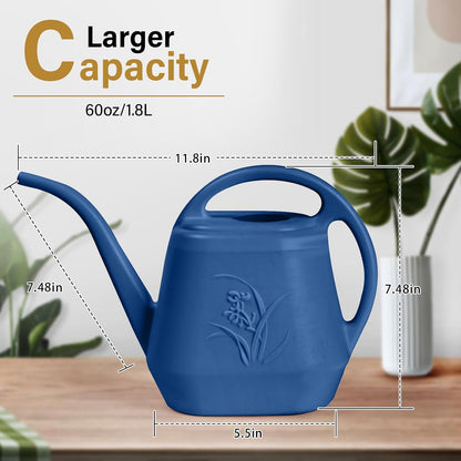 Plant Watering Can - for Indoor and Outdoor Home Garden Plants - with Long Spout - Coffee Color - 1/2 Gallon