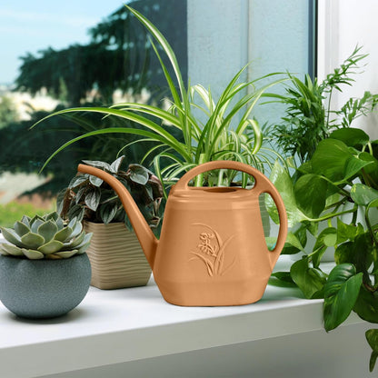 Plant Watering Can - for Indoor and Outdoor Home Garden Plants - with Long Spout - Coffee Color - 1/2 Gallon
