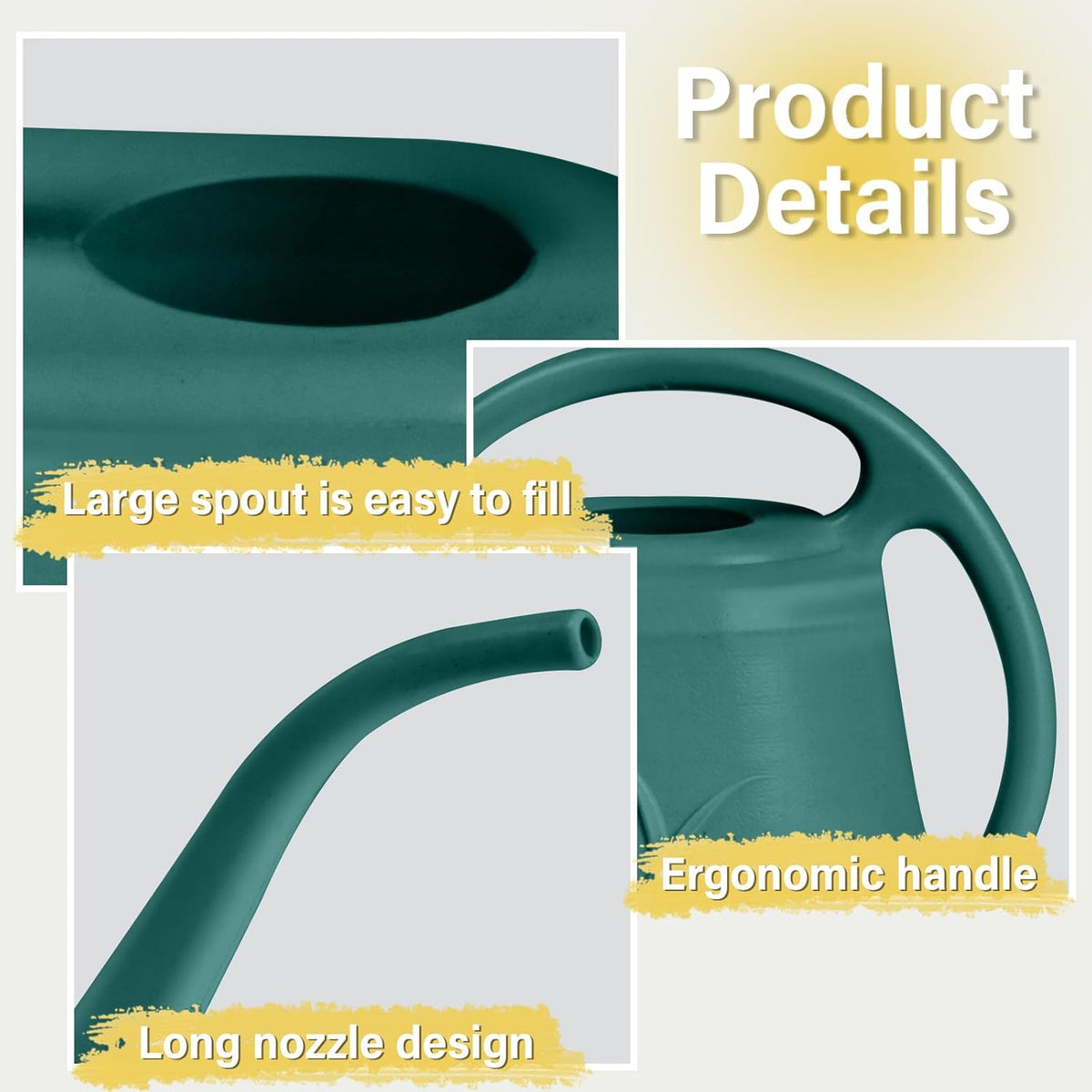 Plant Watering Can - for Indoor and Outdoor Home Garden Plants - with Long Spout - Coffee Color - 1/2 Gallon