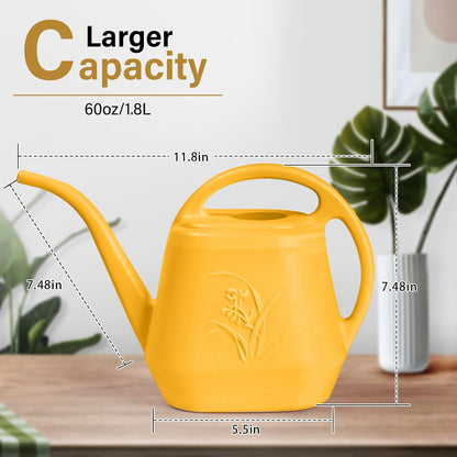 Plant Watering Can - for Indoor and Outdoor Home Garden Plants - with Long Spout - Coffee Color - 1/2 Gallon