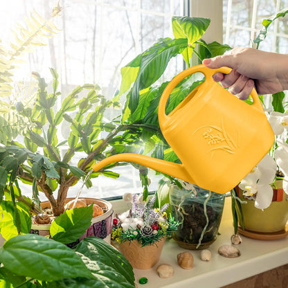Plant Watering Can - for Indoor and Outdoor Home Garden Plants - with Long Spout - Coffee Color - 1/2 Gallon