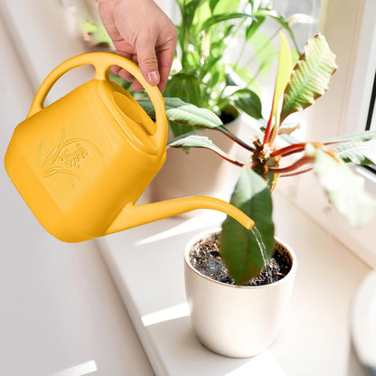 Plant Watering Can - for Indoor and Outdoor Home Garden Plants - with Long Spout - Coffee Color - 1/2 Gallon