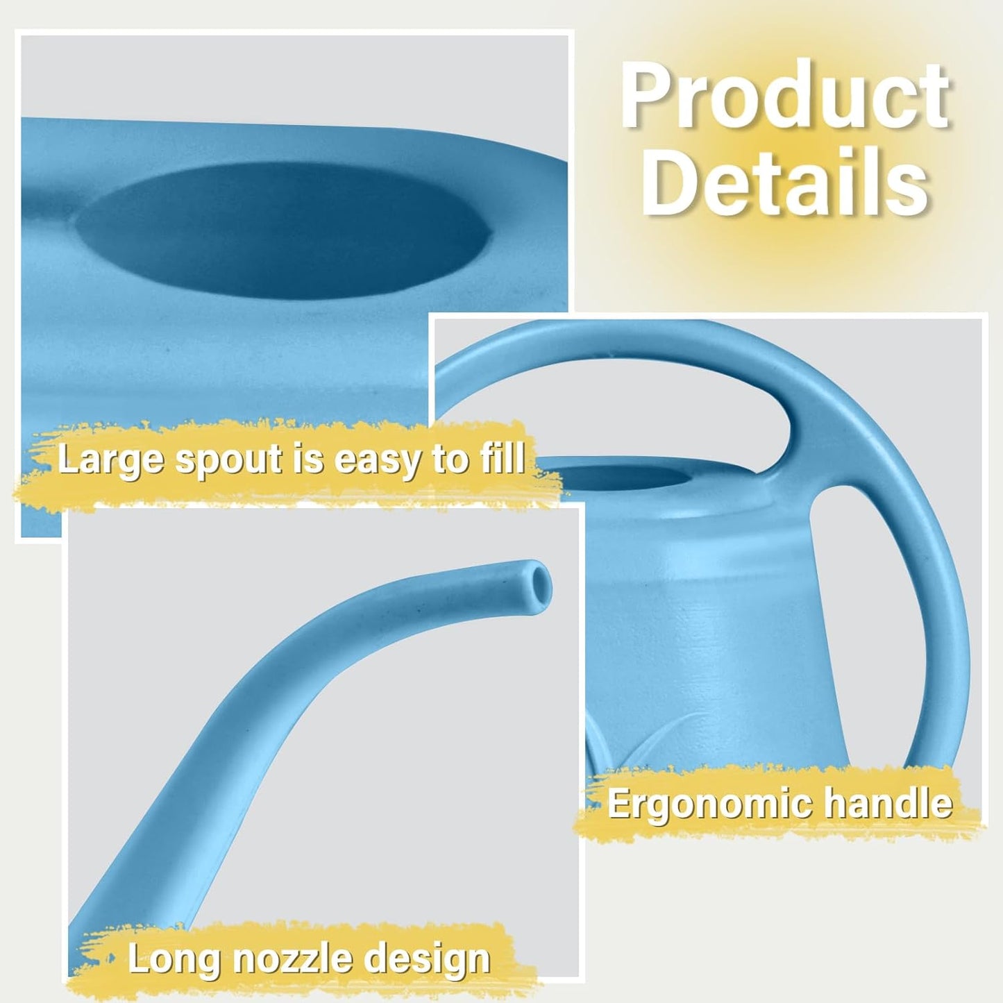 Plant Watering Can - for Indoor and Outdoor Home Garden Plants - with Long Spout - Coffee Color - 1/2 Gallon