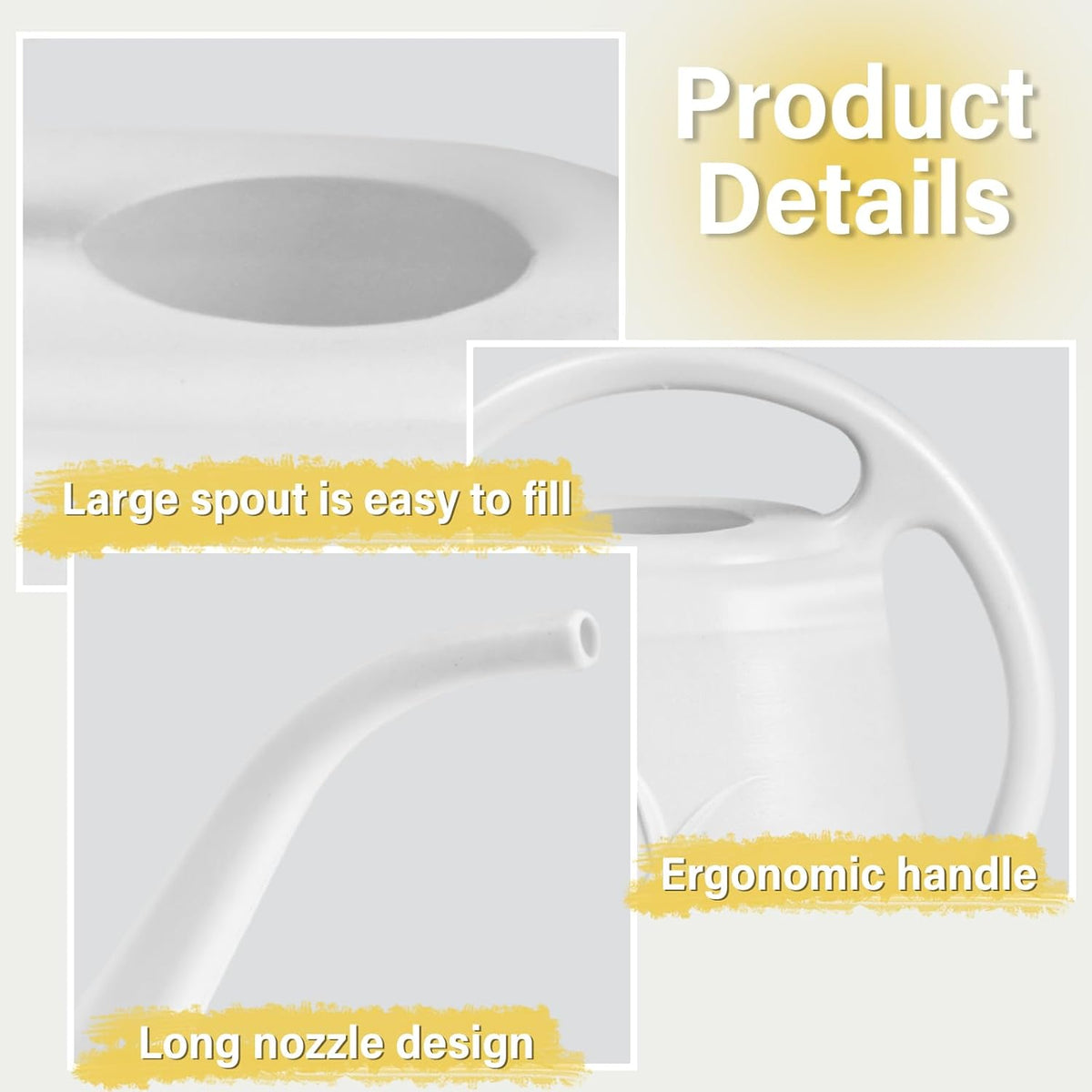 Plant Watering Can - for Indoor and Outdoor Home Garden Plants - with Long Spout - Coffee Color - 1/2 Gallon