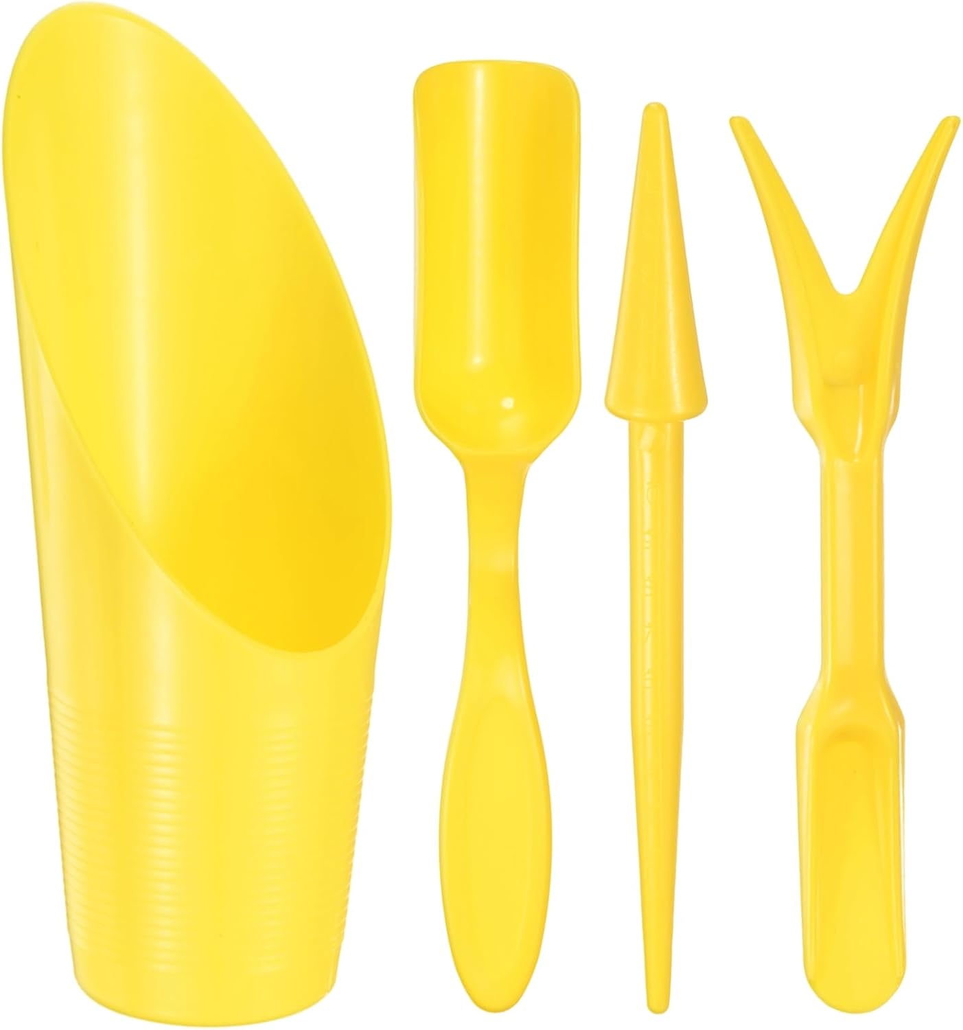 1-Set Garden Shovel Hand Tools Transplanting Succulent Cultivation Digging Scoops Kits, Plastic Mini Garden Tool Set for Flower Planting/Bonsai Potting [Yellow]