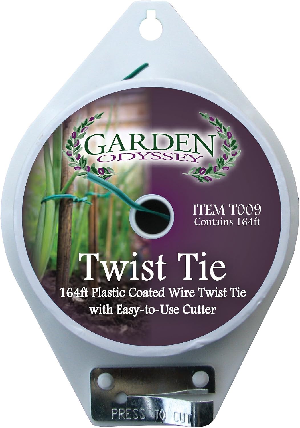 T009 Plant Twist Ties with Cutter, 164-Feet Length