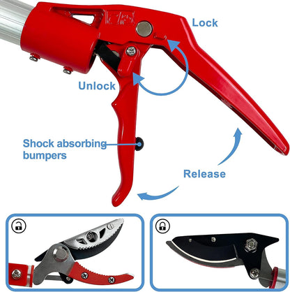 4 Section Extendable Tree Pruner & Pole Saw with Cut and Hold