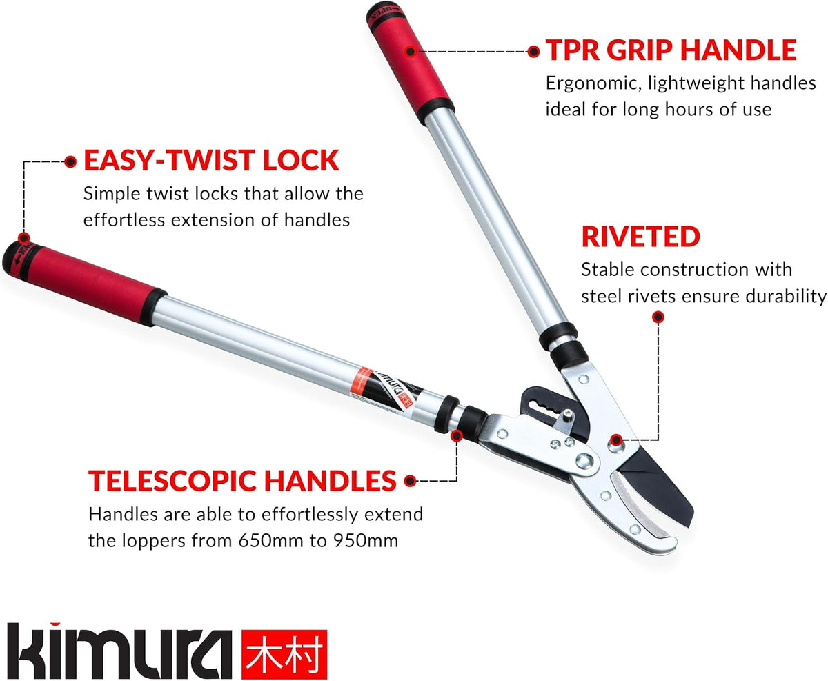® Pro Heavy Duty Garden Loppers - 25-37", Premium Anvil Lopper with Advanced Ratchet Mechanism, Lightweight Telescopic Handles, Japanese SK5 Steel Blades, Extendable Garden Loppers