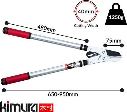 ® Pro Heavy Duty Garden Loppers - 25-37", Premium Anvil Lopper with Advanced Ratchet Mechanism, Lightweight Telescopic Handles, Japanese SK5 Steel Blades, Extendable Garden Loppers