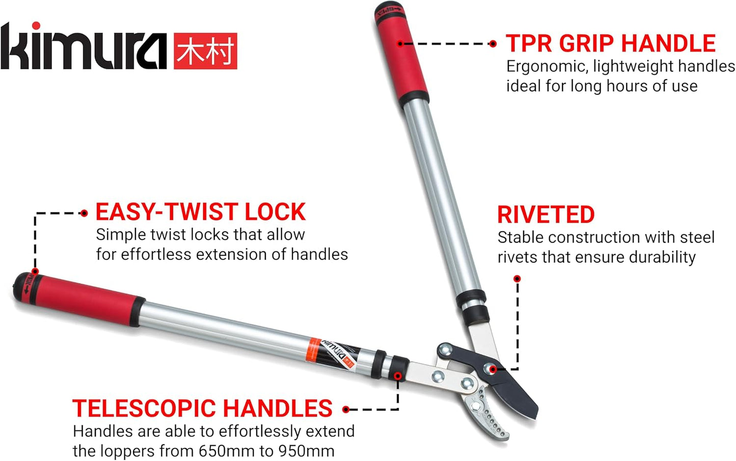 ® Pro Heavy Duty Garden Loppers - 25-37", Premium Anvil Lopper with Advanced Ratchet Mechanism, Lightweight Telescopic Handles, Japanese SK5 Steel Blades, Extendable Garden Loppers