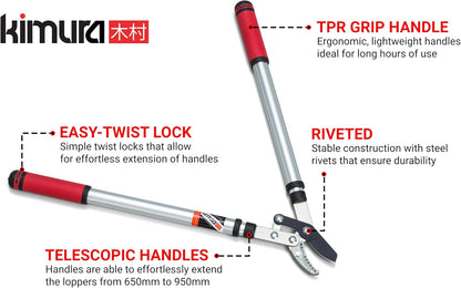 ® Pro Heavy Duty Garden Loppers - 25-37", Premium Anvil Lopper with Advanced Ratchet Mechanism, Lightweight Telescopic Handles, Japanese SK5 Steel Blades, Extendable Garden Loppers