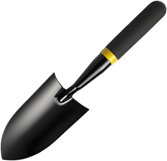 Garden Trowel - Metal Hand Shovel with Rubber Handle. This Garden Hand Trowel is Easy to use and Suitable for Soil Planting, Digging, transplanting and Outdoor Exploration Activities (Wide Shovel)