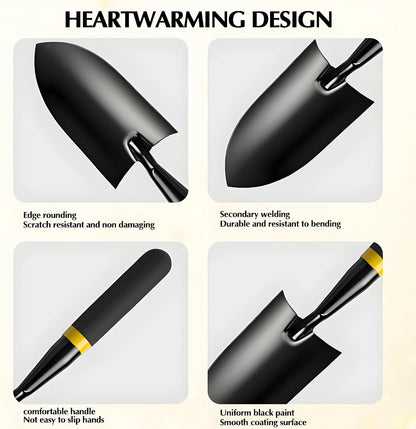 Garden Trowel - Metal Hand Shovel with Rubber Handle. This Garden Hand Trowel is Easy to use and Suitable for Soil Planting, Digging, transplanting and Outdoor Exploration Activities (Wide Shovel)