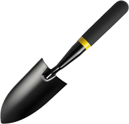 Garden Trowel - Metal Hand Shovel with Rubber Handle. This Garden Hand Trowel is Easy to use and Suitable for Soil Planting, Digging, transplanting and Outdoor Exploration Activities (Wide Shovel)