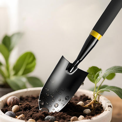 Garden Trowel - Metal Hand Shovel with Rubber Handle. This Garden Hand Trowel is Easy to use and Suitable for Soil Planting, Digging, transplanting and Outdoor Exploration Activities (Wide Shovel)