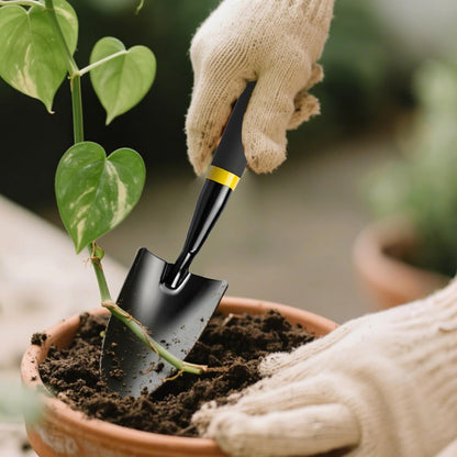 Garden Trowel - Metal Hand Shovel with Rubber Handle. This Garden Hand Trowel is Easy to use and Suitable for Soil Planting, Digging, transplanting and Outdoor Exploration Activities (Wide Shovel)