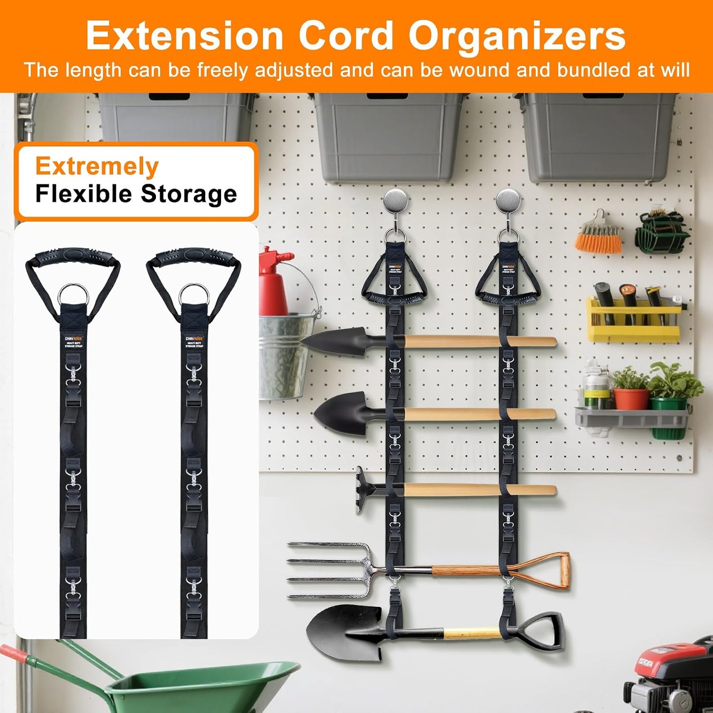 Extension Cord Organizer Adjustable 2 PCS with 5 Slots
