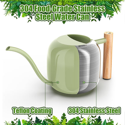 1.2L/41oz Metal Metal Watering Can with Long Spout, Sage Green