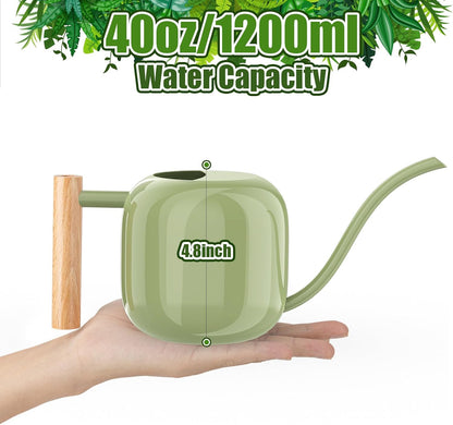 1.2L/41oz Metal Metal Watering Can with Long Spout, Sage Green