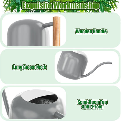 1.2L/41oz Metal Metal Watering Can with Long Spout, Sage Green