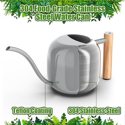 1.2L/41oz Metal Metal Watering Can with Long Spout, Sage Green