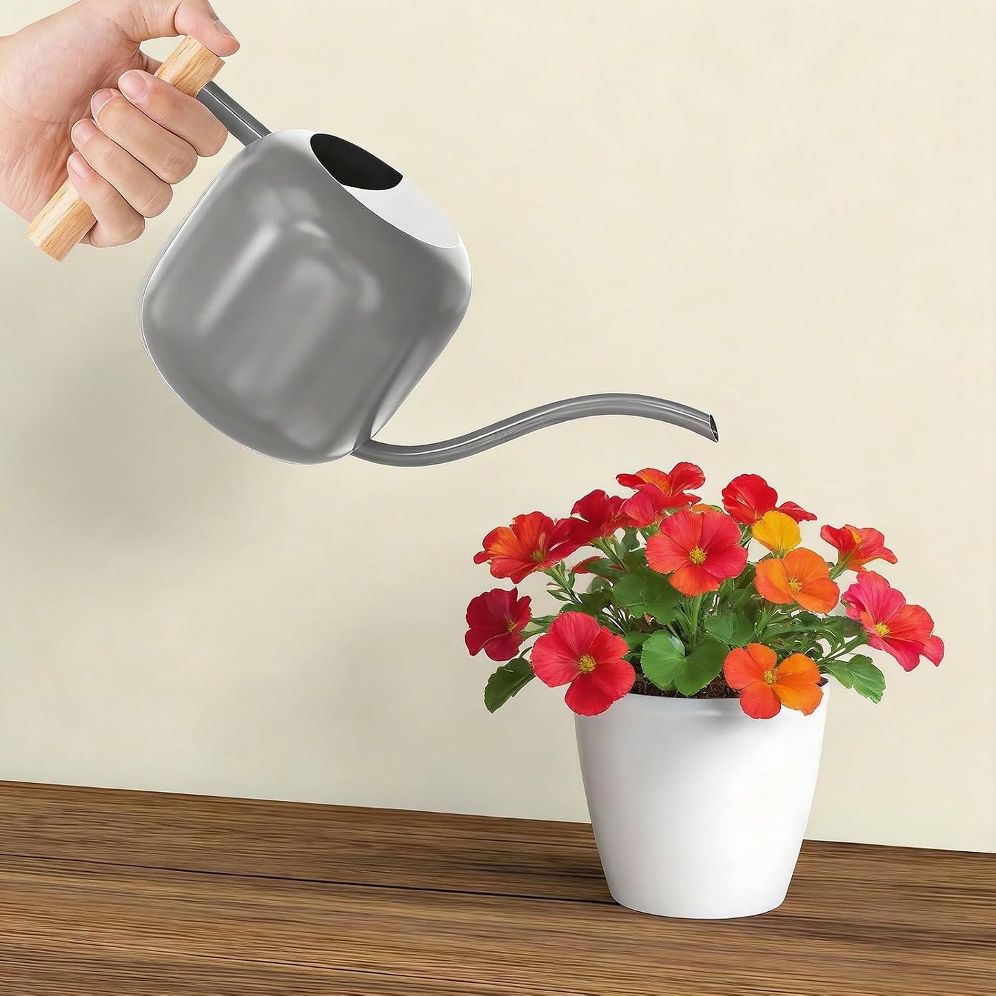 1.2L/41oz Metal Metal Watering Can with Long Spout, Sage Green