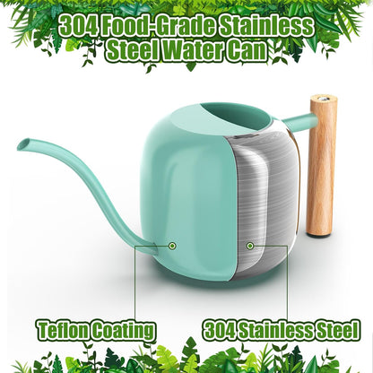 1.2L/41oz Metal Metal Watering Can with Long Spout, Sage Green