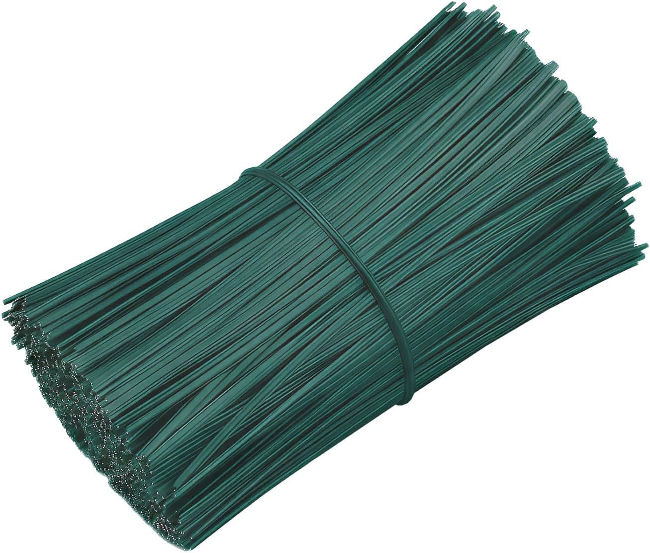 200 PCS Twist Ties for Plants, 7.8 Inch Garden Twist Ties Reusable Green Cable Tie with Rugged Metal Innercores for Bread Cake Pop Candy Bags Cable Organization Christmas Tree Gardening Decor