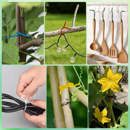 200 PCS Twist Ties for Plants, 7.8 Inch Garden Twist Ties Reusable Green Cable Tie with Rugged Metal Innercores for Bread Cake Pop Candy Bags Cable Organization Christmas Tree Gardening Decor